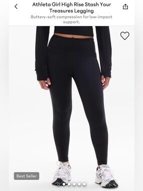 2 pairs- Athleta Girl Black High-Rise Performance Leggings - size 12 - EUC